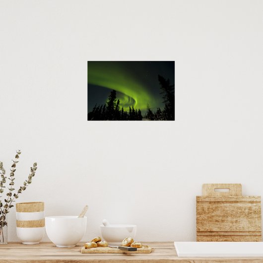 Poster Canada, Manitoba. View of aurora borealis and (Cuisine)