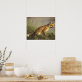 Poster Canada, Québec. Renardeau au lever du soleil (Cuisine)