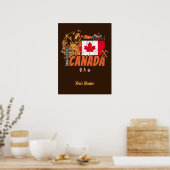 Poster Canada vintage flag and grizzly (Cuisine)