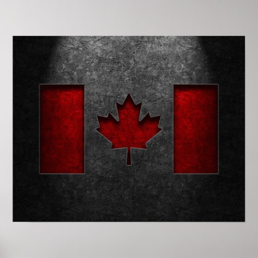 Poster Canadian Flag Stone Texture (Devant)