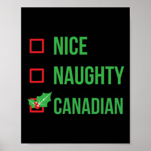 Poster Canadian Funny Canada Pyjama cadeau de Noël