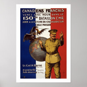 Poster Canadiens français (blanc)