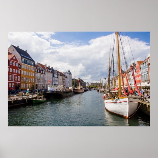 Poster Canal avec bateaux | Copenhague (Devant)