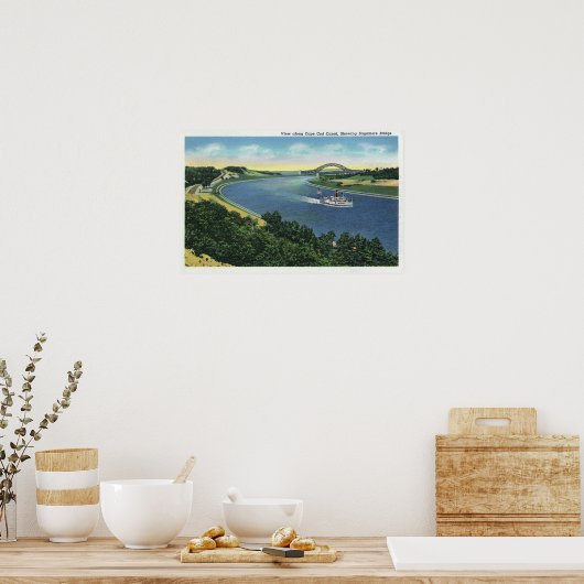 Poster Canal Cape Cod Vue du pont de Sagamore (Cuisine)
