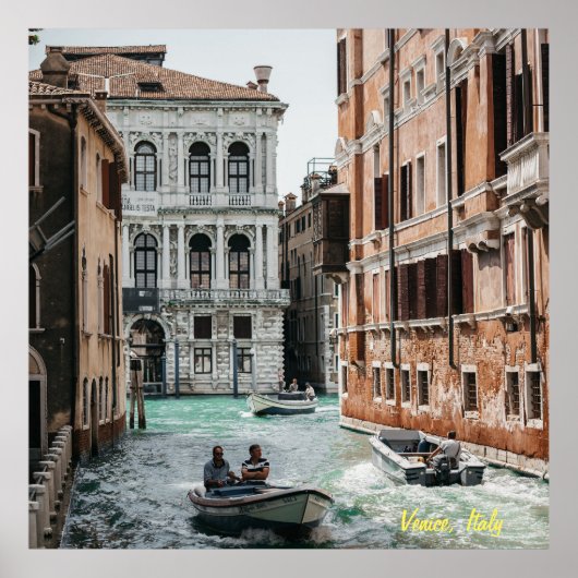 Poster Canal de bateau de Venise (Devant)