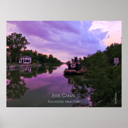 Poster - Canal Erie au coucher du soleil (Devant)