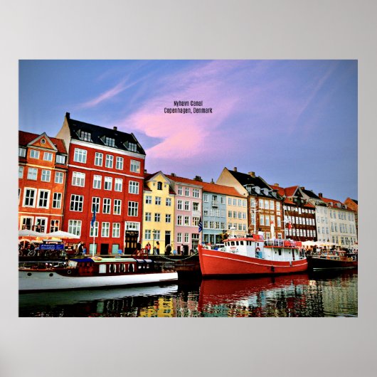 Poster Canal Nyhavn, Copenhague, Danemark (Devant)