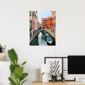 Poster Canal vénitien peinture originale (Bureau à domicile)
