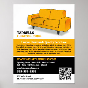 Poster Canapé Jaune - Ventes de magasin de meubles
