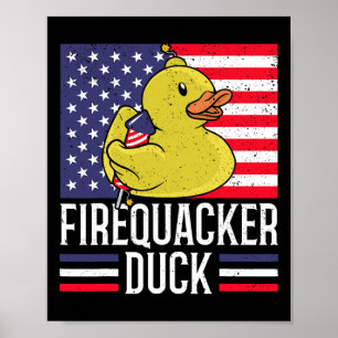 Poster Canard 4 juillet Firequacker Independe