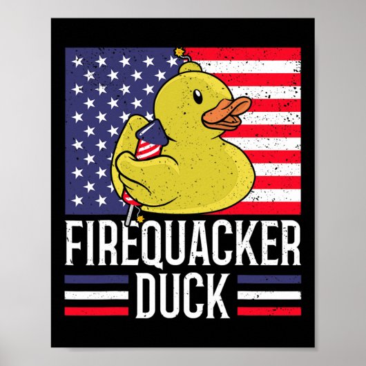 Poster Canard 4 juillet Firequacker Independe (Devant)