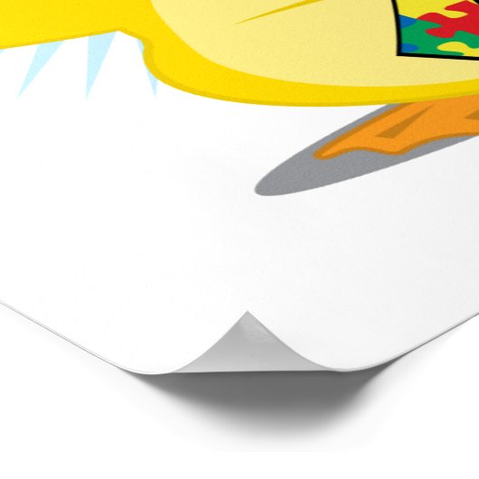 Poster Canard à ruban pour l'autisme (Coin)