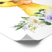 Poster Canard, Animaux de ferme, Fleurs violettes, Neutre (Coin)
