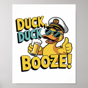 Poster Canard Canard Booze Drôle Croisière Famille Croisi