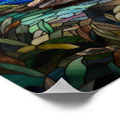 Poster Canard colvert dans un design de vitrail (Coin)