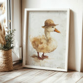Poster Canard dans le chapeau Peinture Caneton fantaisist