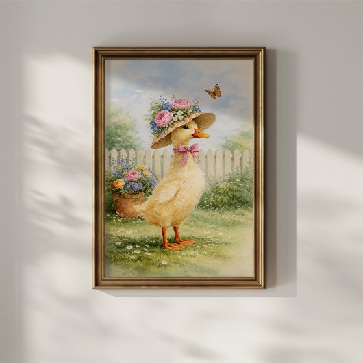 Poster Canard de jardin vintage