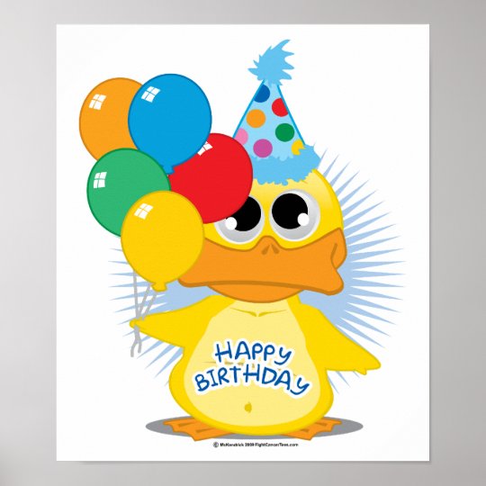 Poster Canard De Joyeux Anniversaire Zazzle Be