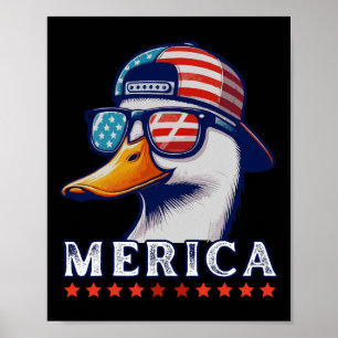 Poster Canard drôle de patriote amateurs de 4 juillet can