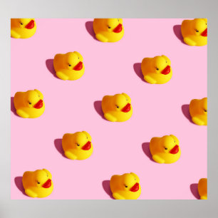 Poster Canard en caoutchouc éclairé, papier peint minimal