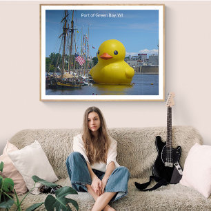 Poster Canard en caoutchouc géant au port de Green Bay, W