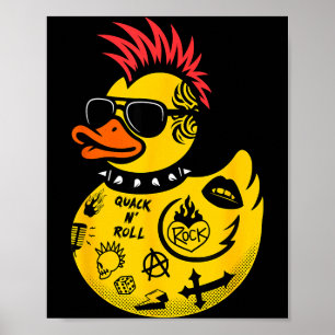 Poster Canard en caoutchouc jaune Rock Hommes Femmes Enfa