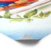 Poster Canard et poussin vont nager (Coin)