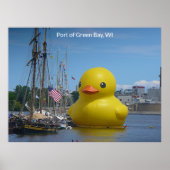 Poster Canard géant en caoutchouc au port de Green Bay, W (Devant)