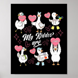 Poster Canard idiot rétro Saint-Valentin A Analyse du com