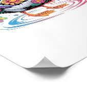 Poster Canard Imaginaire coloré avec fleurs et papillons (Coin)