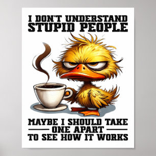 Poster Canard Je Ne Comprends Pas Les Gens Stupides Peut-