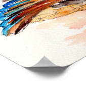 Poster Canard Mandarin Aquarelle (Coin)