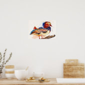 Poster Canard Mandarin Aquarelle (Cuisine)