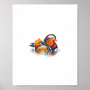 Poster Canard Mandarin Aquarelle