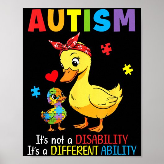Poster Canard mère prise de conscience de l'autisme capac (Devant)