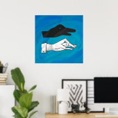 Poster Canard noir sur bleu (Bureau à domicile)