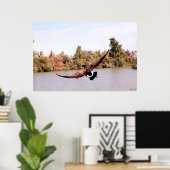 Poster canard volant avec une envergure complète au-dessu (Bureau à domicile)