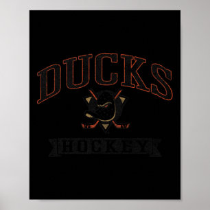 Poster Canards d'Anaheim Vintage Hockey Blanc Nhl Officie