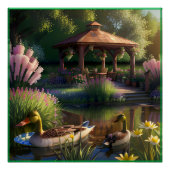 Poster Canards dans l'étang (Devant)