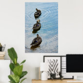 Poster Canards dans une rangée (Bureau à domicile)