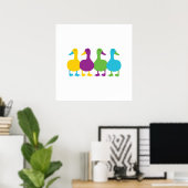Poster Canards de couleur rétro (Bureau à domicile)