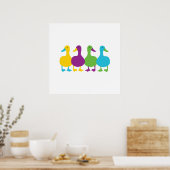 Poster Canards de couleur rétro (Cuisine)