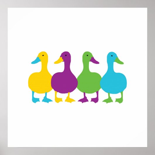 Poster Canards de couleur rétro (Devant)
