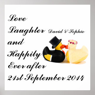 Poster Canards de mariage amour rire