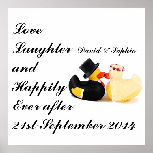 Poster Canards de mariage amour rire (Devant)