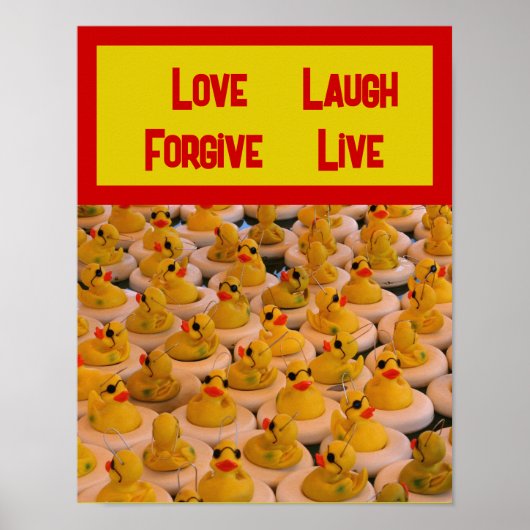 Poster Canards en caoutchouc Inspirational Love Laugh Liv (Devant)