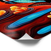 Poster Canards mandarins au coucher du soleil (Coin)