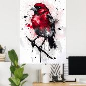 Poster Canari à facteur rouge (Bureau à domicile)