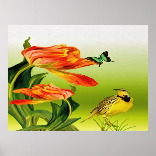 Poster Canarie jaune nom Holly (Devant)