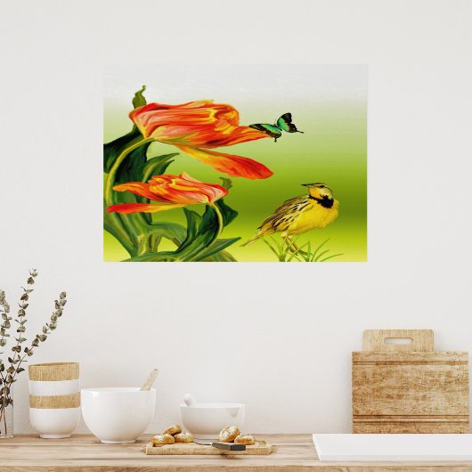 Poster Canarie jaune nom Holly (Cuisine)